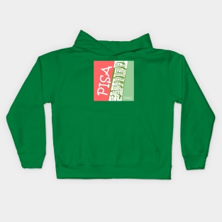 Pisa Italy Green and Coral Kids Hoodie